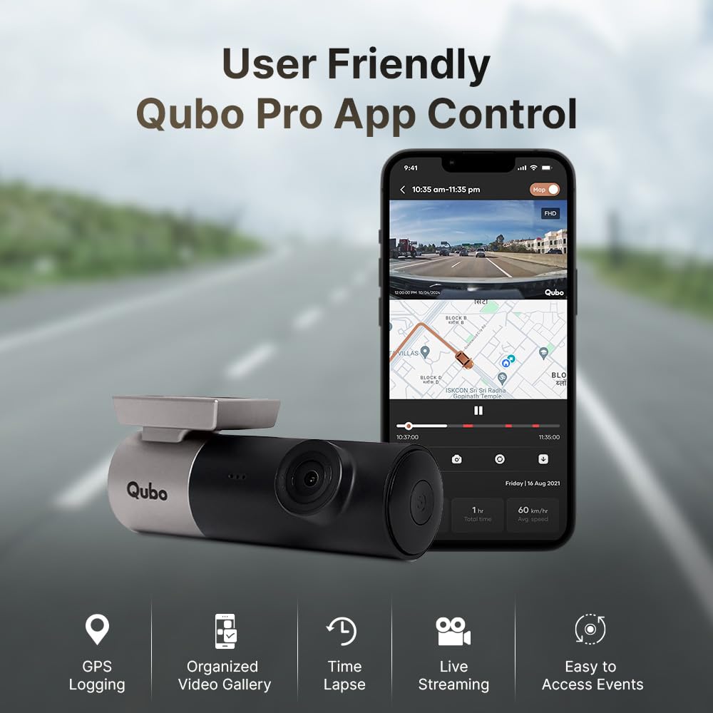 Qubo Car Dash Camera Pro (with GPS Logger) Dash Cam - 2