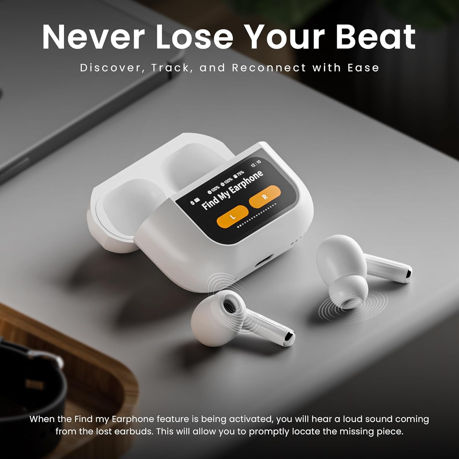 HAMMER Screen TWS, ANC (32Db), Smart Touch Display True Wireless Buds, Type-C Fast Charging - 1