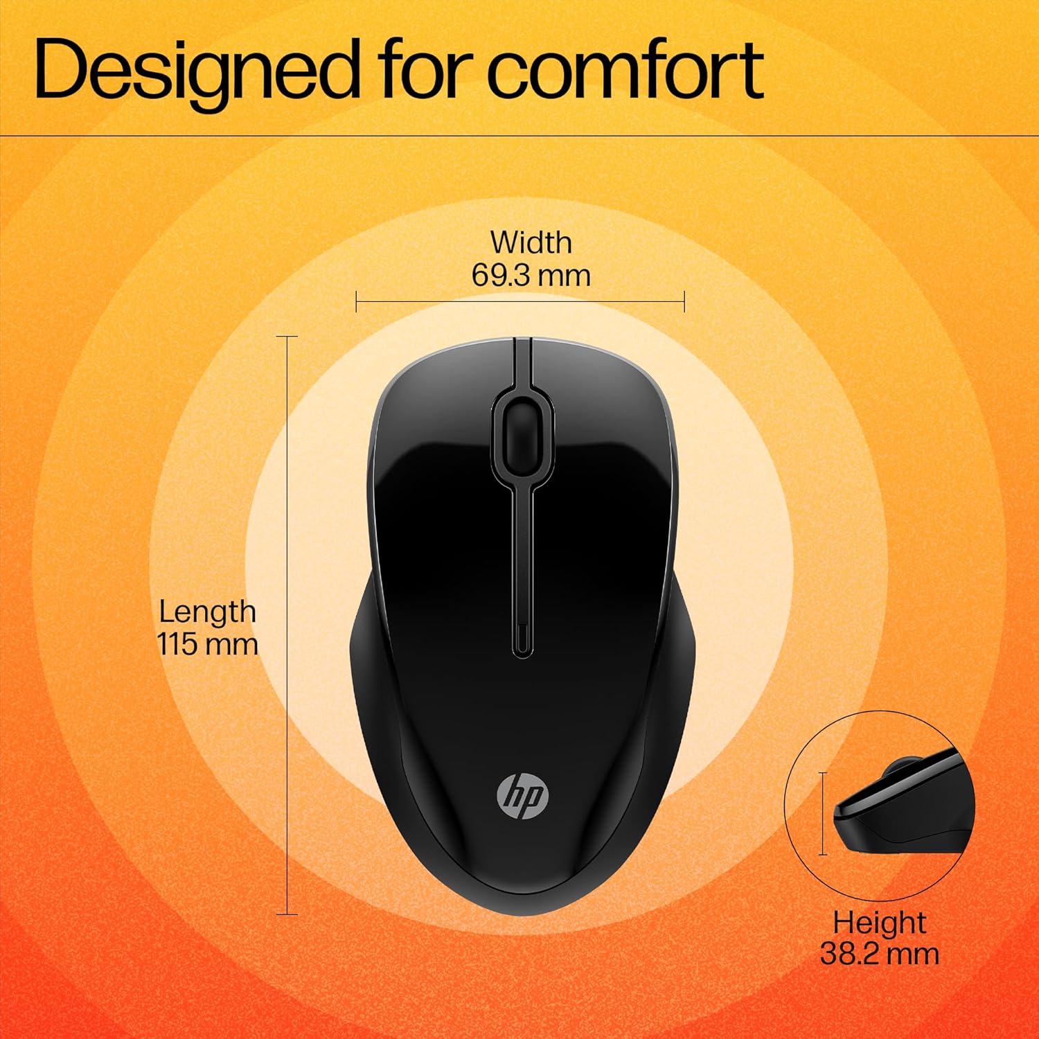HP 250 Dual Mode Wireless Mouse (2.4GHz Wireless, Bluetooth/Multidevice - 1