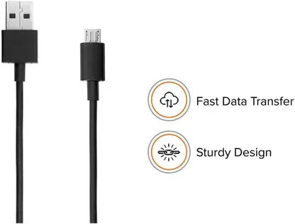 Mi Micro USB Cable for Smartphone (120Cm, USB Type A, Black) - 0