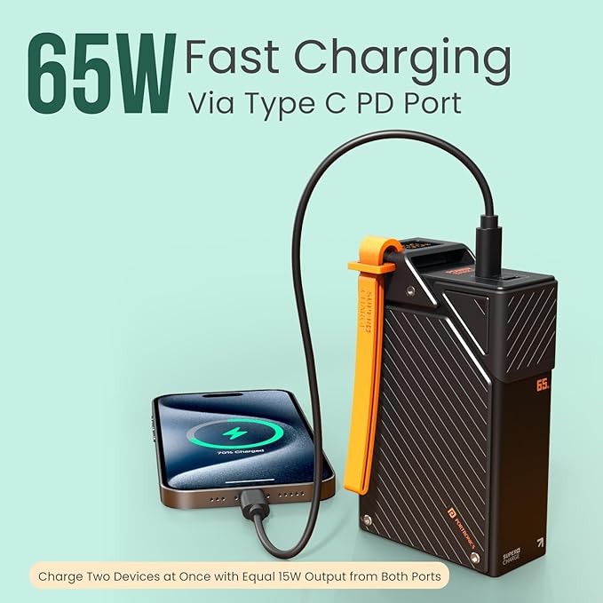 Portronics 65W Halley 20K 20000mAh Fast Charging Powerbank for Android Smartphones - 2