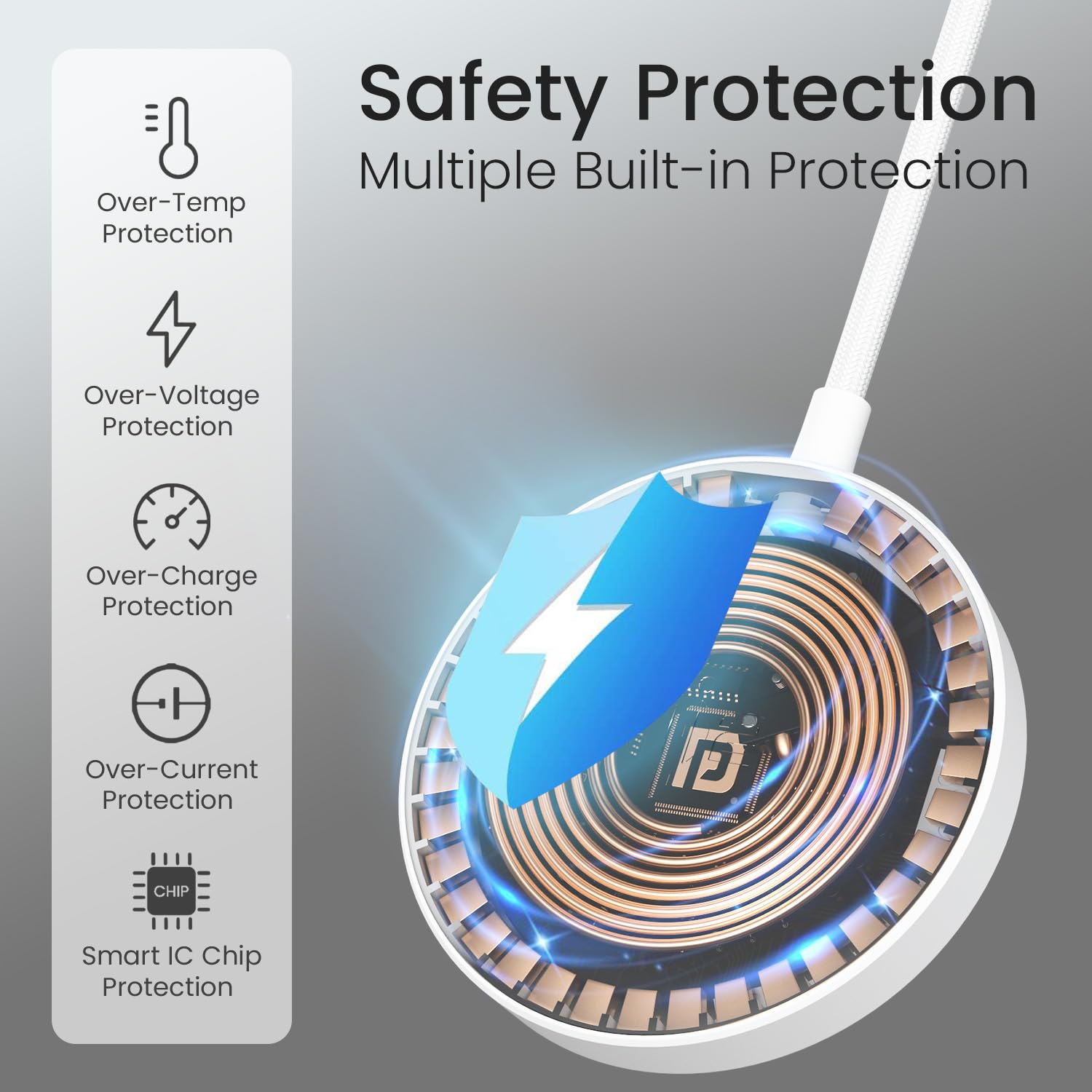 Portronics Quikk 15W Qi2 Certified Fast Charging Wireless Charger, Magnetic Compatible - 1