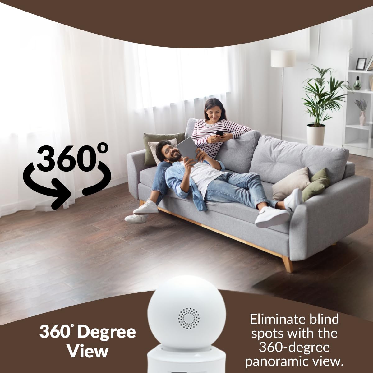 CP PLUS 3 MP Full HD Smart Wi-fi CCTV Camera CP-E35A | 360° Pan & Tilt | View & Talk | Motion Alert | Night Vision - 3
