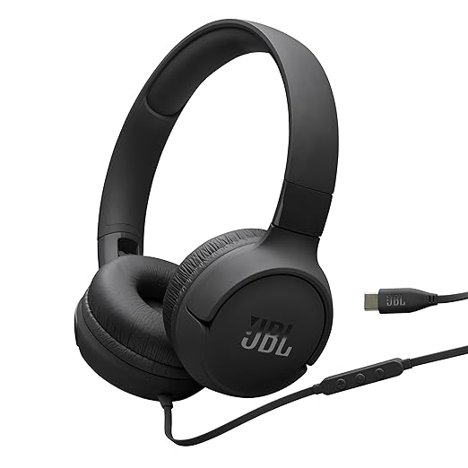 JBL Tune 520C On Ear Type C Wired Headphone, Pure Bass Sound,3-Button Remote with Microphone - 0
