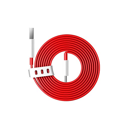 OnePlus Warp Charge Type-C To Type-C Cable 150Cm, Compatible With Smartphone, Red,White Total - 2