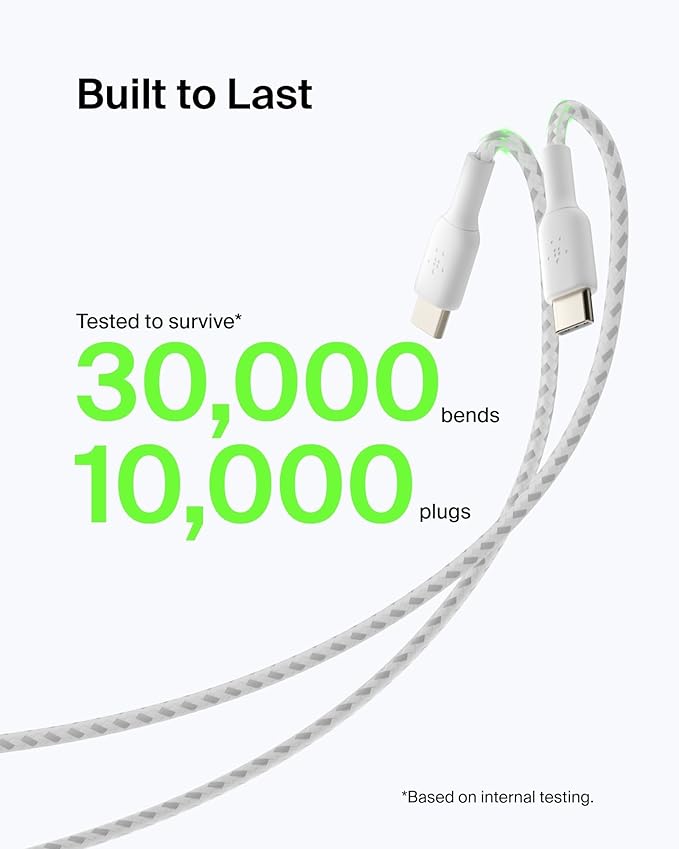 Belkin USB to Type C cable Braided Nylon material 3.3 feet (1 meter) USB-IF Certified, Supports Fast - 1