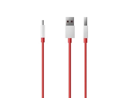 OnePlus Warp Charge Type-C To Type-C Cable 150Cm, Compatible With Smartphone, Red,White Total - 1