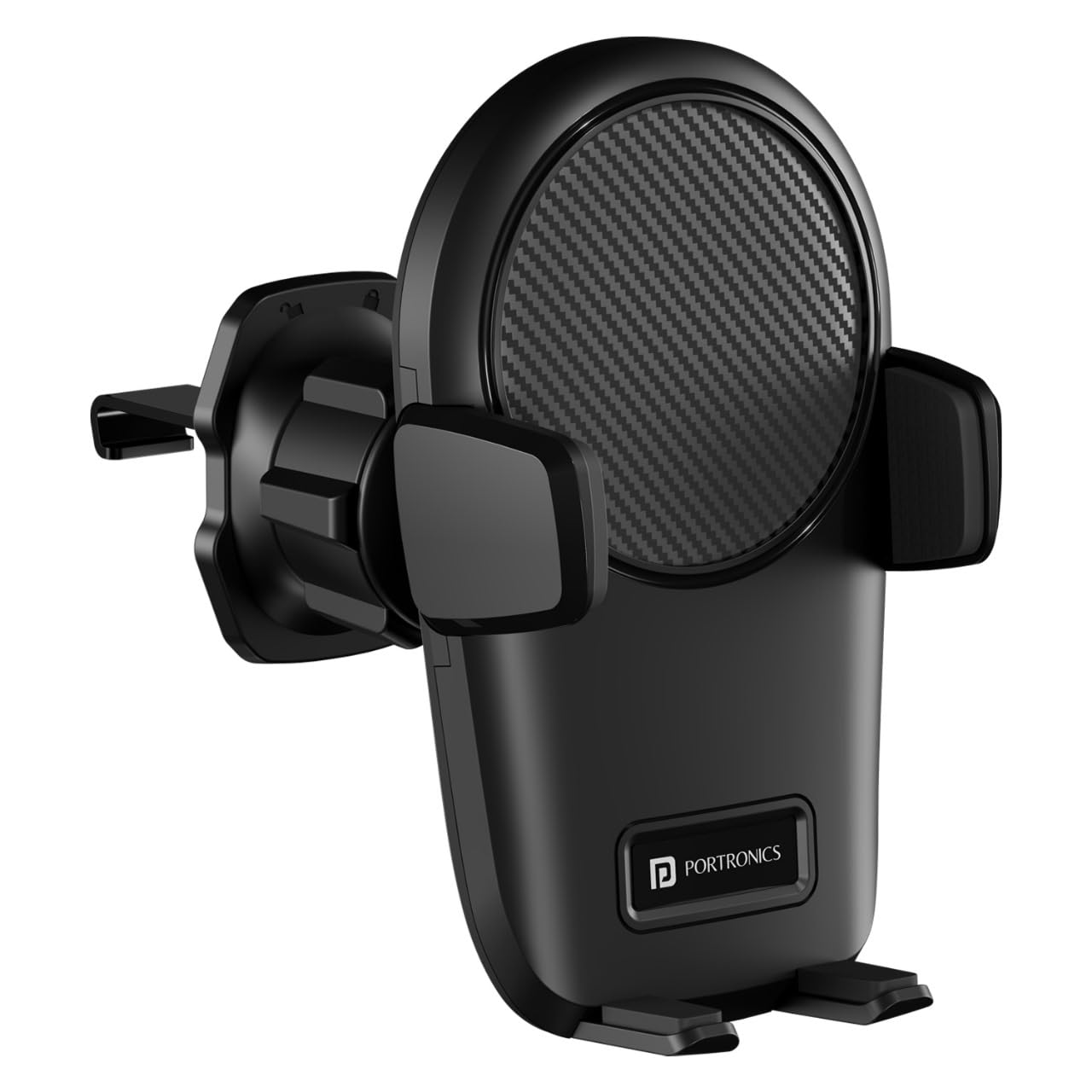 Portronics Clamp Z Car Phone Holder Stand with 360 Degree Rotation, AC Vent Mount - 0