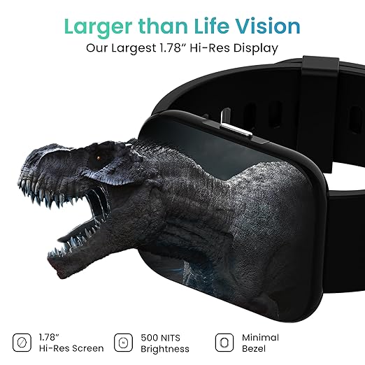 TAGG Verve MAX Smartwatch 1.78'' Large Hi-Res Display Waterproof || Heart-Rate, Blood Oxygen & BP Monitor || in-App GPS, Calculator and Games || - 1