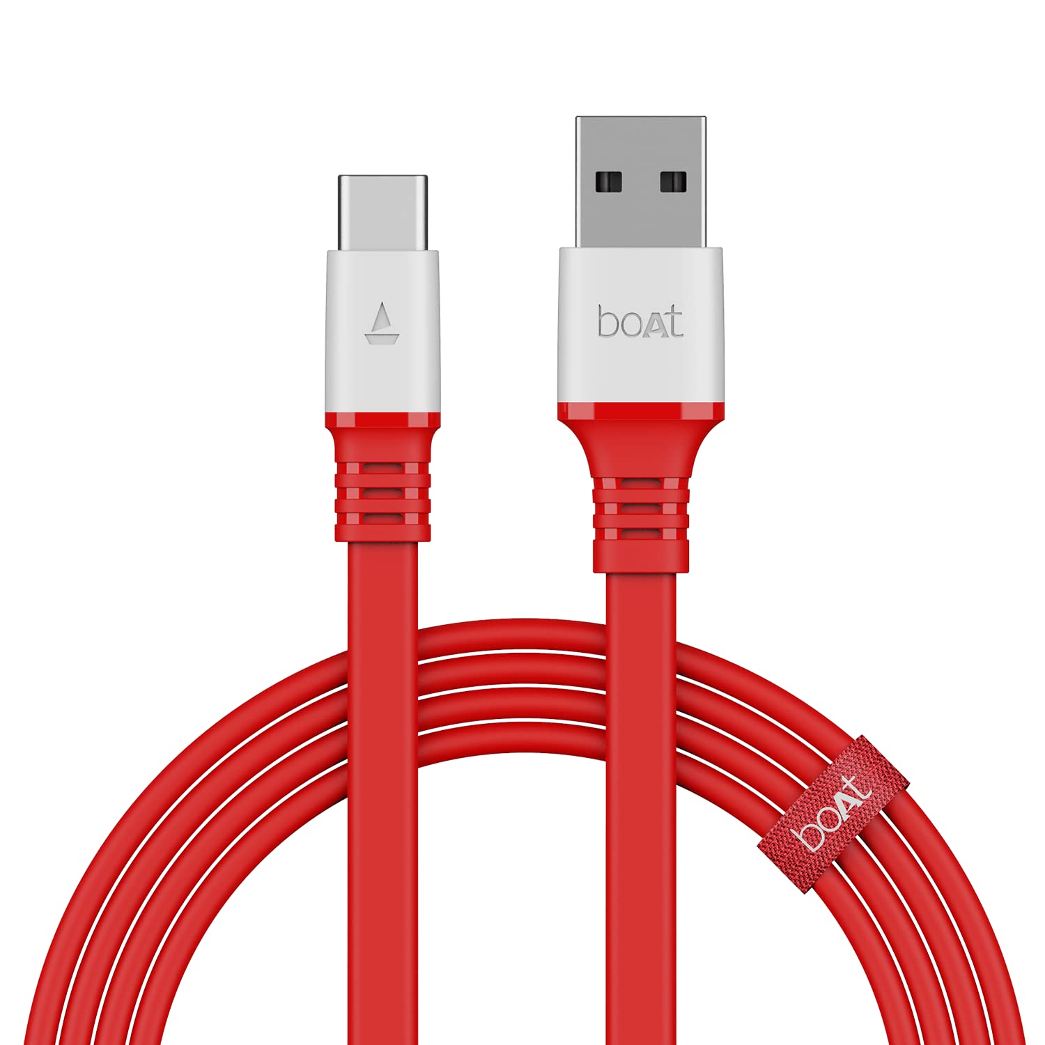 boAt Type C A750 6.5A Flat Super Fast Charging Cable w/Stress Resistance, Upto 65W/6.5Amp & Compatible - 0