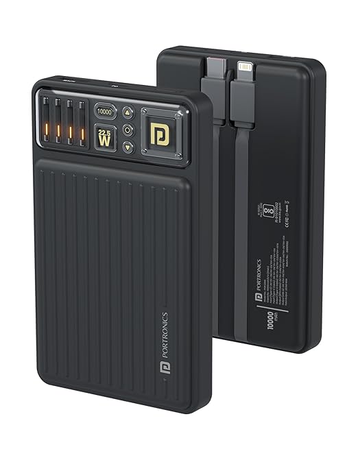 Portronics Luxcell Bind Mini 10k 10000mAh Nano Powerbank with 22.5W Fast Charging - 0