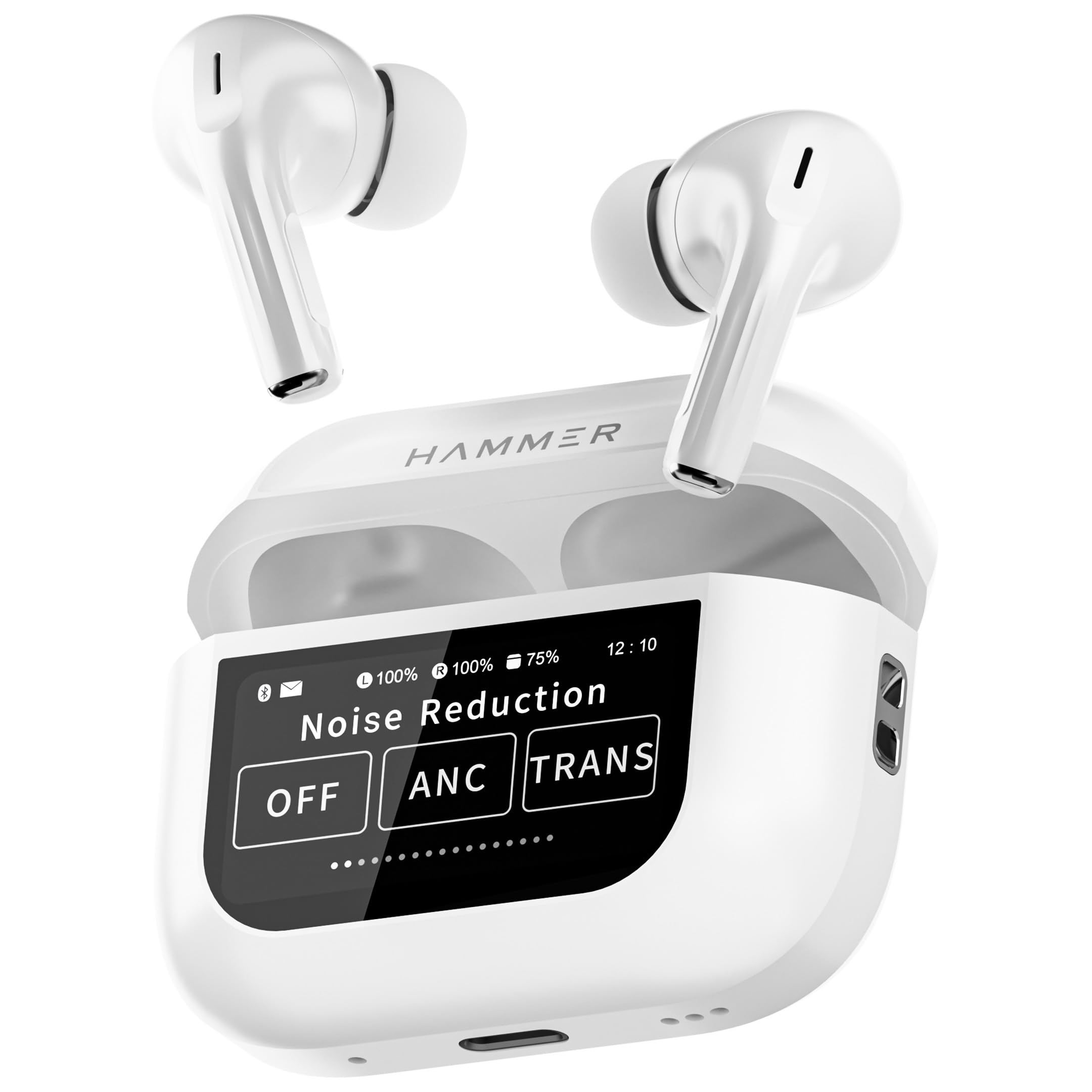 HAMMER Screen TWS, ANC (32Db), Smart Touch Display True Wireless Buds, Type-C Fast Charging - 0