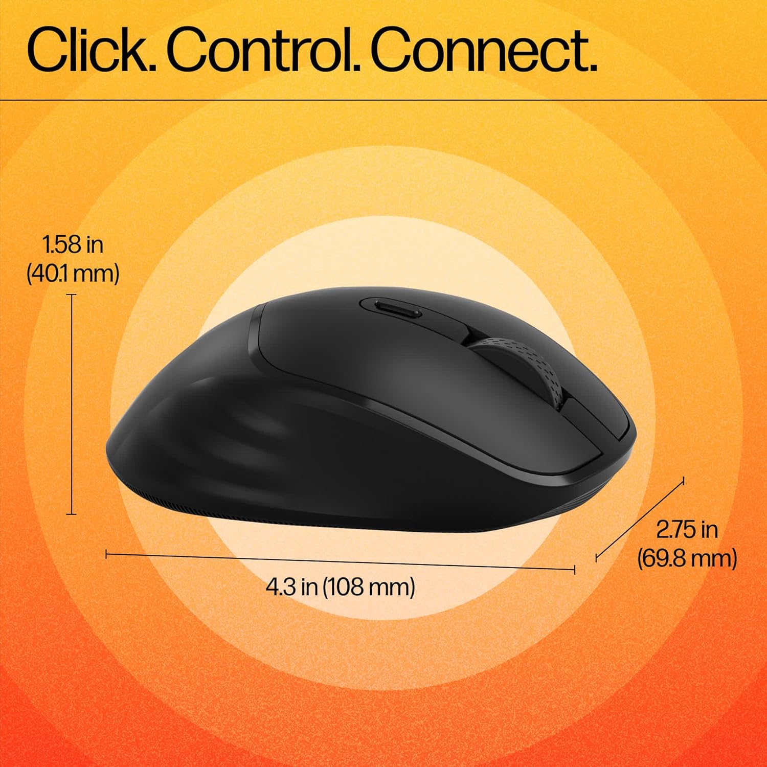 HP M120 Wireless Mouse, USB-A Nano Dongle, 2.4 Ghz Wireless Connection, 6 Buttons, Up to 1600 Dpi, Optical Sensor - 1