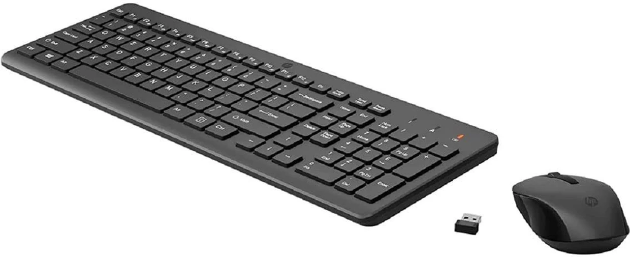 HP 330 Wireless Black Keyboard and Mouse Set with Numeric Keypad, 2.4GHz Wireless Connection and 1600 DPI - 0