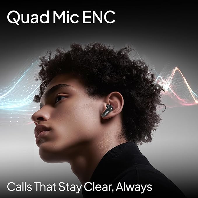 Number Navo Buds N1 w/ 100Hrs Playtime, 4Mic ENC, Dual Pairing, High Bass, Fast Charge - 2