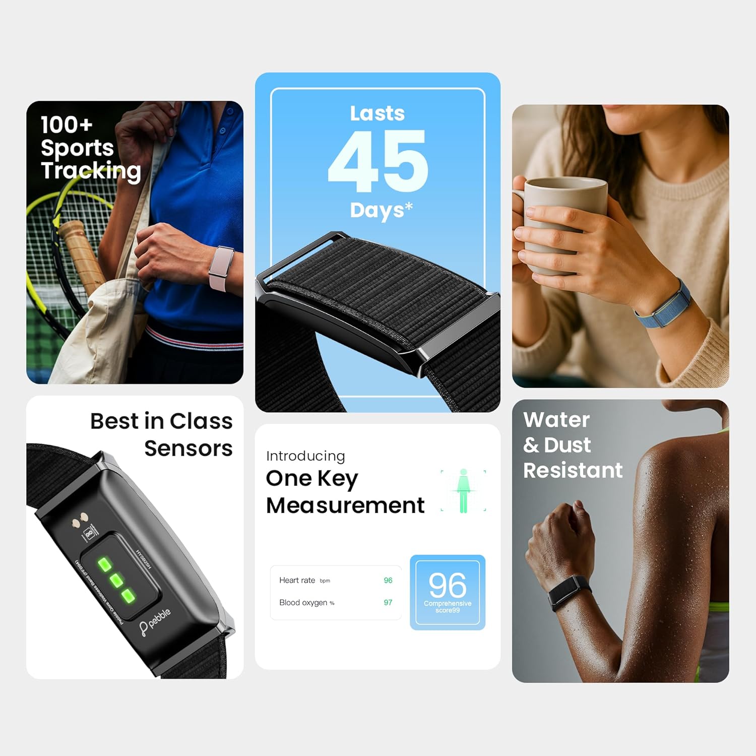 Pebble Qore Fitness Band with 45 Days Battery Life| 100+ Sports Modes| Advanced Health - 1