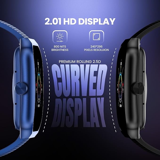 CELLECOR E3 Rise 2.01" HD Curved Display Smart Watch, Bluetooth Calling - 1