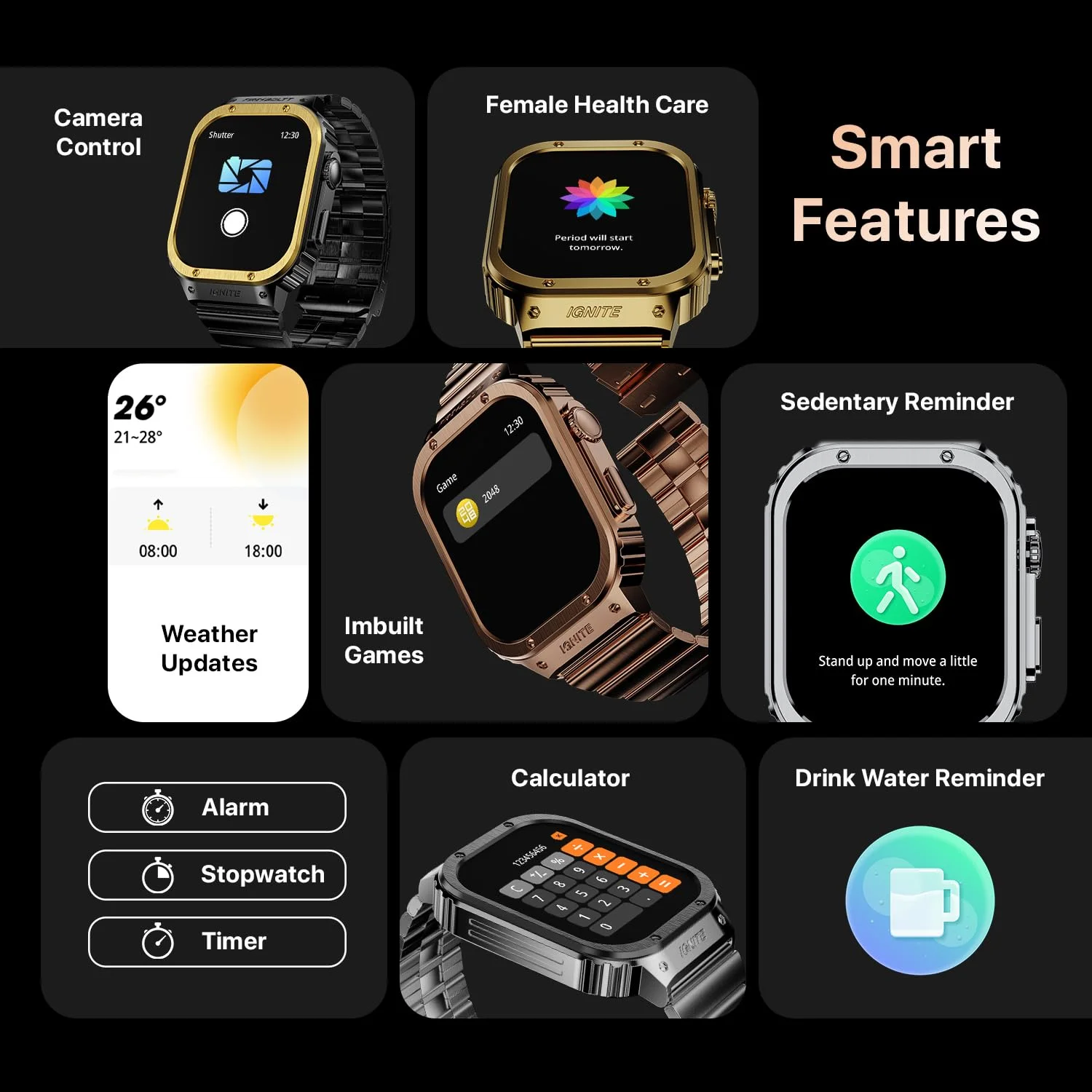 Fire-Boltt Maverick Smartwatch IPS Display, Luxury Stainless Steel Look, Bluetooth Calling - 3