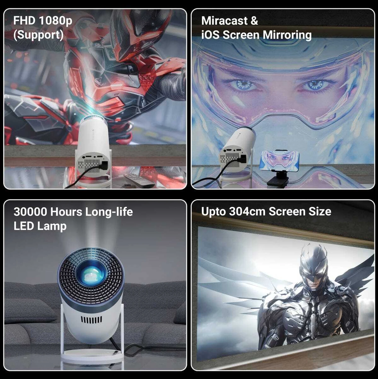 ZEBRONICS PixaPlay 62 (3000 lm / Wireless / Remote Controller) Portable Projector - 2