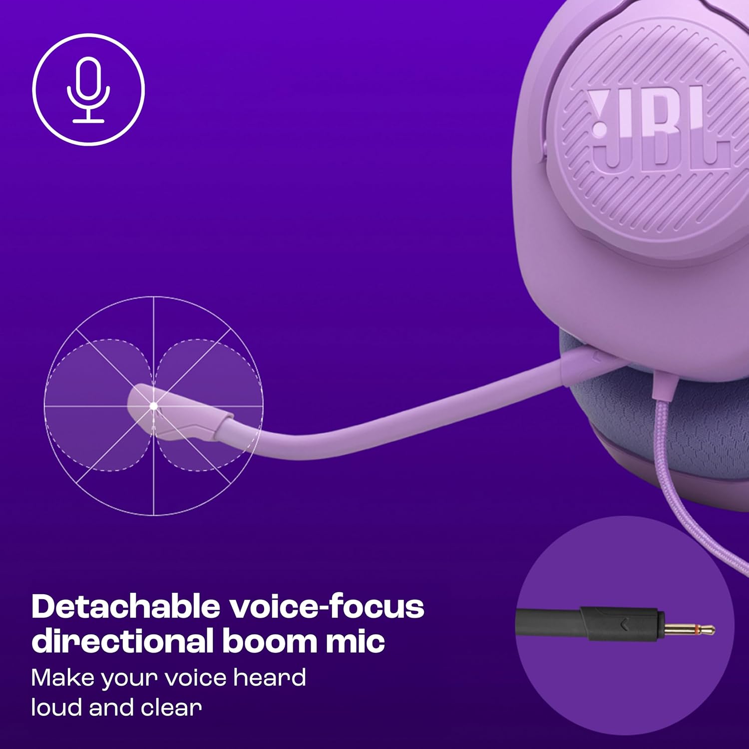 JBL Quantum 100M2 Wired Gaming Headphones, Supports Windows sonic spatial audio, 40mm Realistic Dynamic Drivers - 2