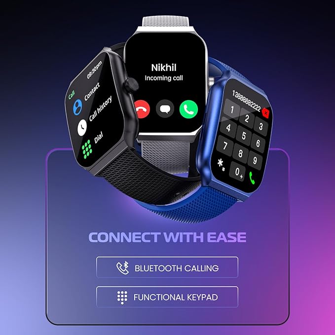 CELLECOR E3 Rise 2.01" HD Curved Display Smart Watch, Bluetooth Calling - 2