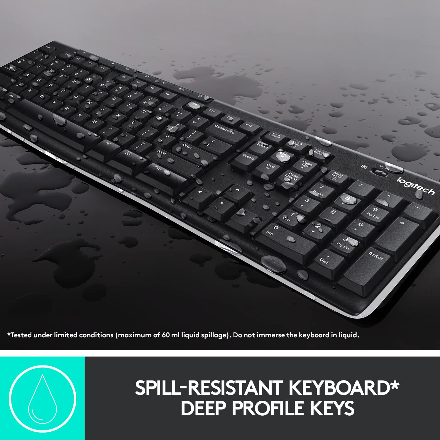 Logitech MK270r Wireless Keyboard and Mouse Combo for Windows, 2.4 GHz Wireless, Spill-resistant Design, 8 Multimedia & Shortcut Keys, 2-Year Battery - 1