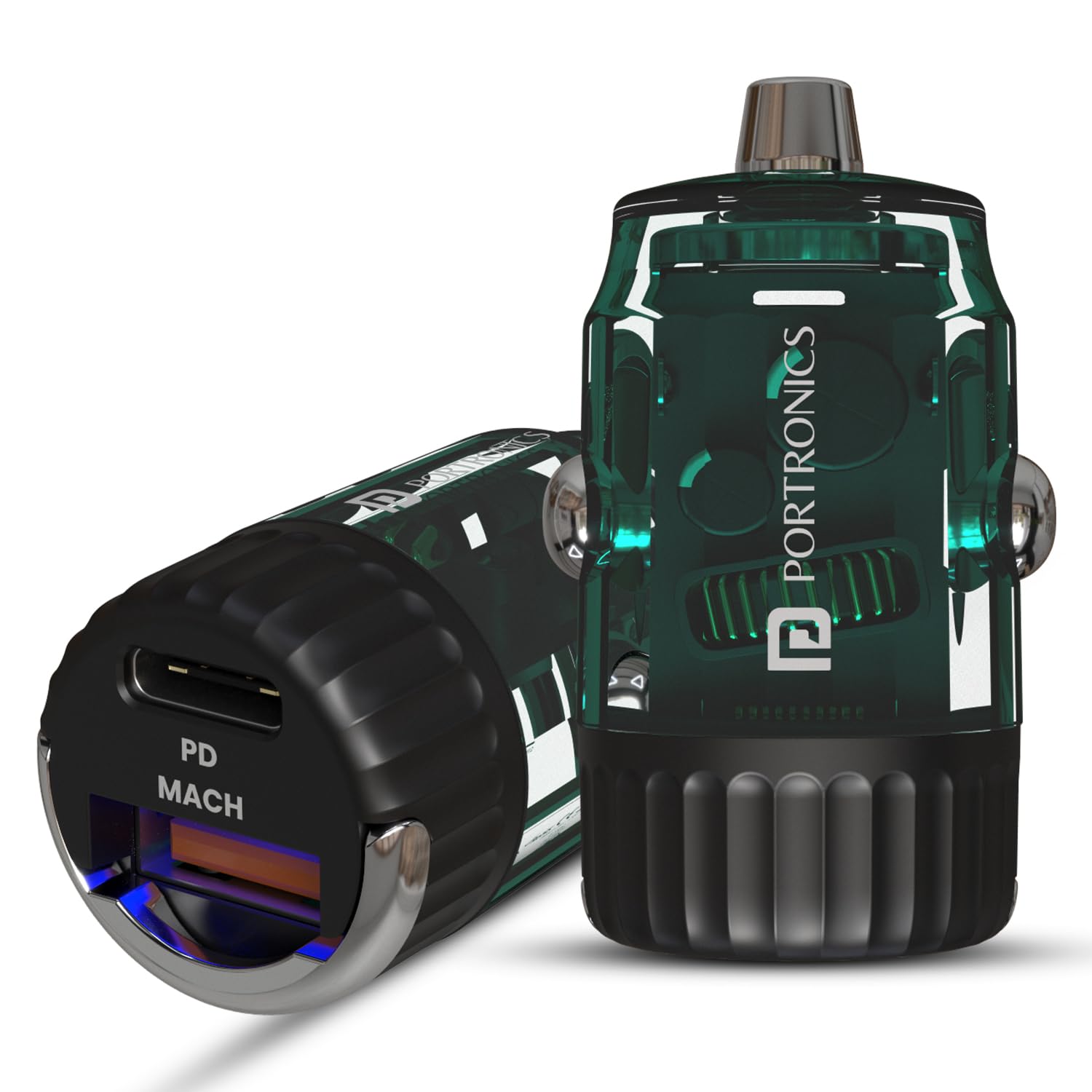 Portronics Car Power View 36W Car Charger, Dual Port (18W USB Type-A & 36W Type-C), Fast Charging - 0