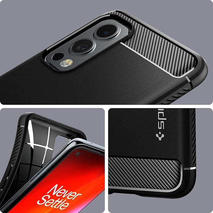 Spigen - Rougged Armor (Matte Black) for One Plus Nord 2 5G - 2