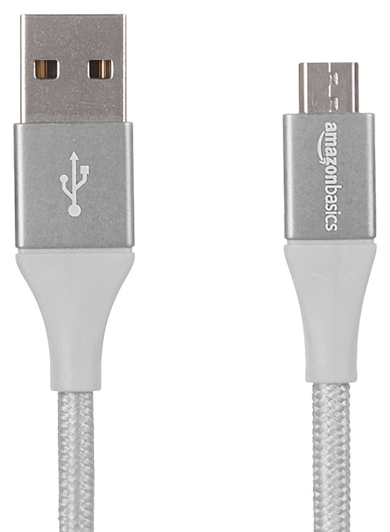 Amazonbasics T10 Micro USB Fast Charging Cable for Smartphone (3 Feet, Silver) Total - 0