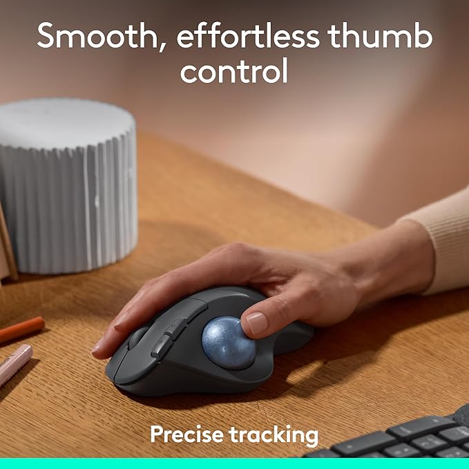 Logitech Ergo M575 Wireless Trackball Mouse - Easy Thumb Control, Precision and Smooth Tracking - 1