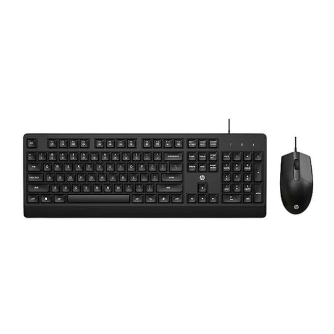 HP KM 180 Wired Mouse and Keyboard Combo, USB Plug-and-Play, 1200 dpi - 0