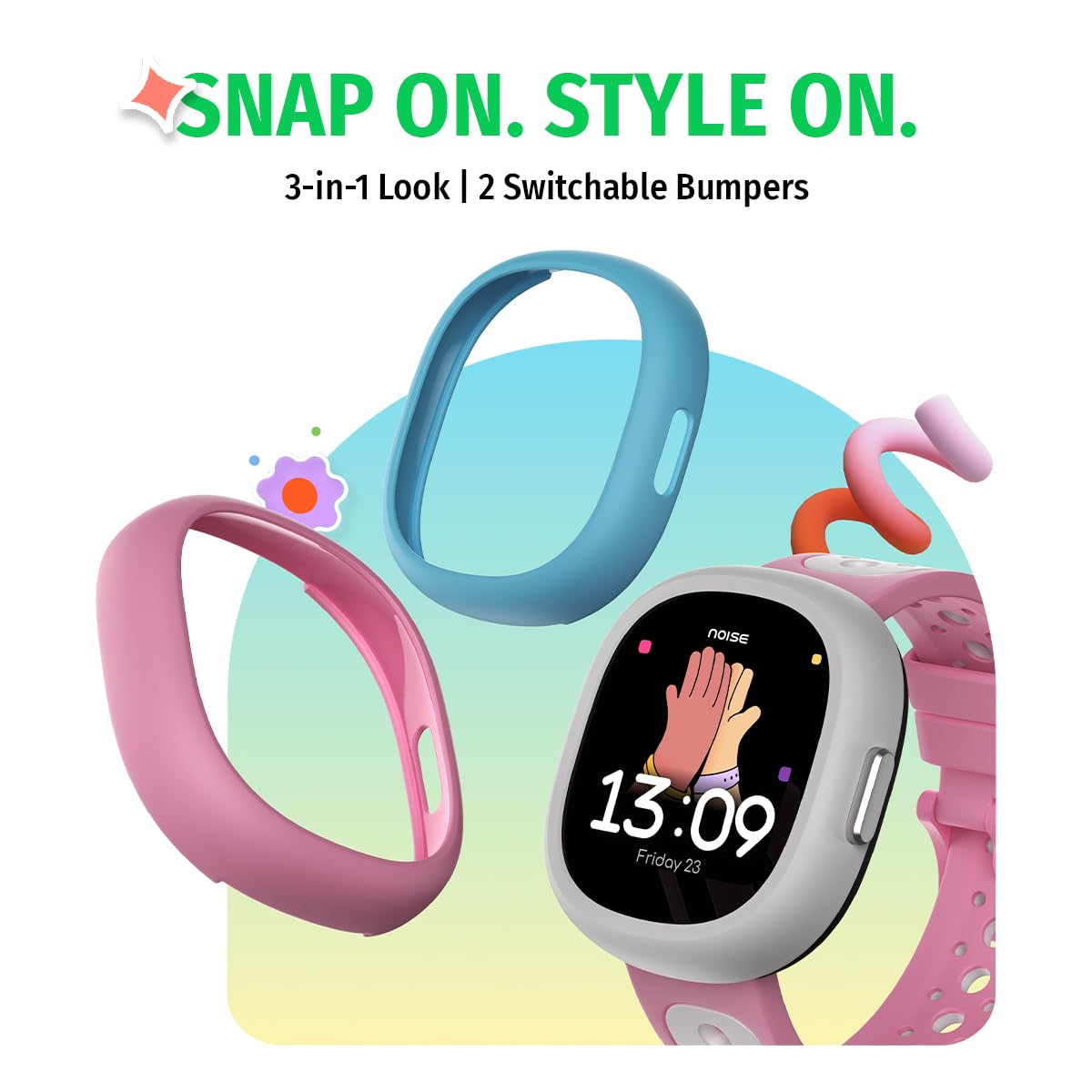 Noise Junior Champ 3 Smart Watch for Kids | 3-in-1 Look with 2 Switchable Bumpers, in-Built Learning Hub - 2