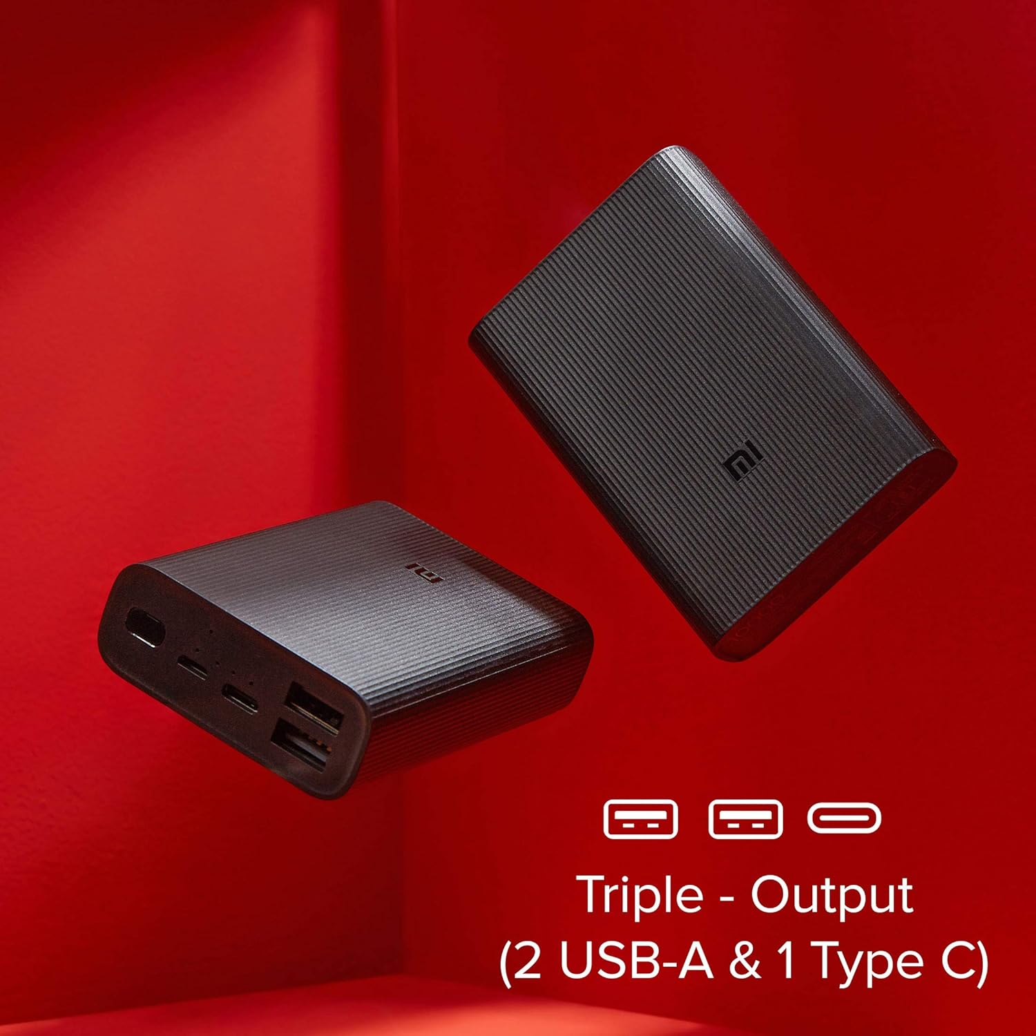 MI 10000mAh Lithium Ion, Lithium Polymer Power Bank Pocket Pro with 22.5 Watt Fast Charging, Triple Output Ports, (Black) - 2