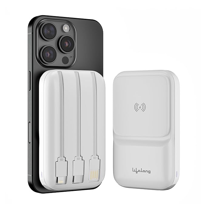 Lifelong chargemate nano 10000mAh MagSafe Wireless Fast Charging Power Bank - 0