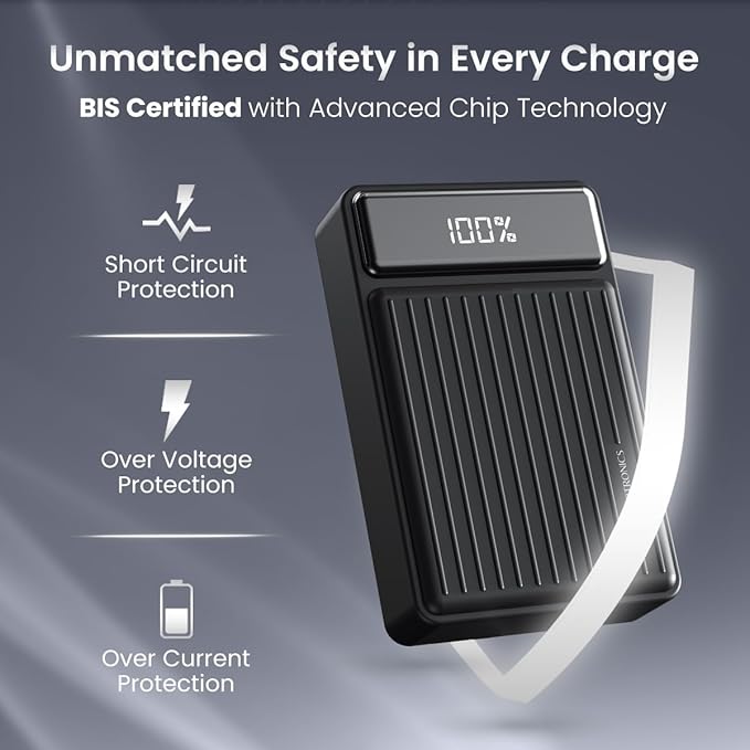 Portronics Luxcell Bind Mini 20k 20000mAh Powerbank with 22.5W Fast Charging, in-Built Type C PD - 2