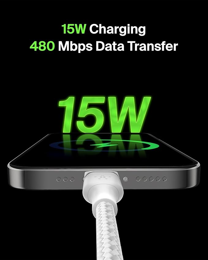 Belkin USB to Type C cable Braided Nylon material 3.3 feet (1 meter) USB-IF Certified, Supports Fast - 2
