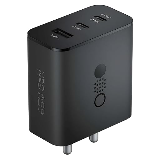 CMF by Nothing 100 W Power GaN 5 A 3 Port Mobile Charger with Detachable Cable (Dark Grey, Cable Included) - 1