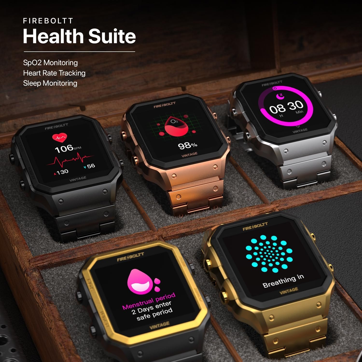 Fire-Boltt Vintage Smartwatch, Stainless Steel Design, Bluetooth Calling - 1