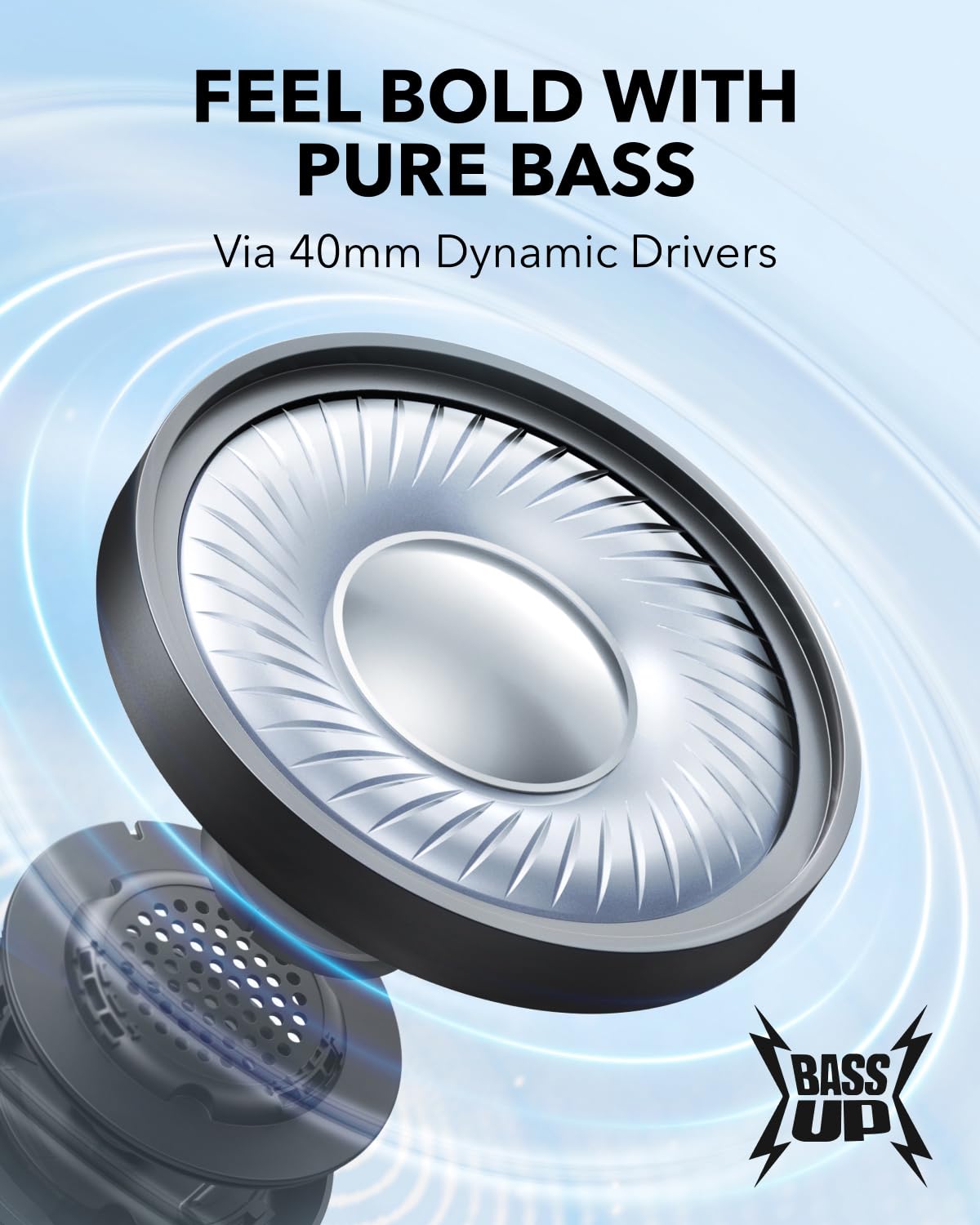 soundcore by Anker H30i Wireless On-Ear Headphones, Foldable Design, Pure Bass, 70H Playtime, Bluetooth 5.3 - 1