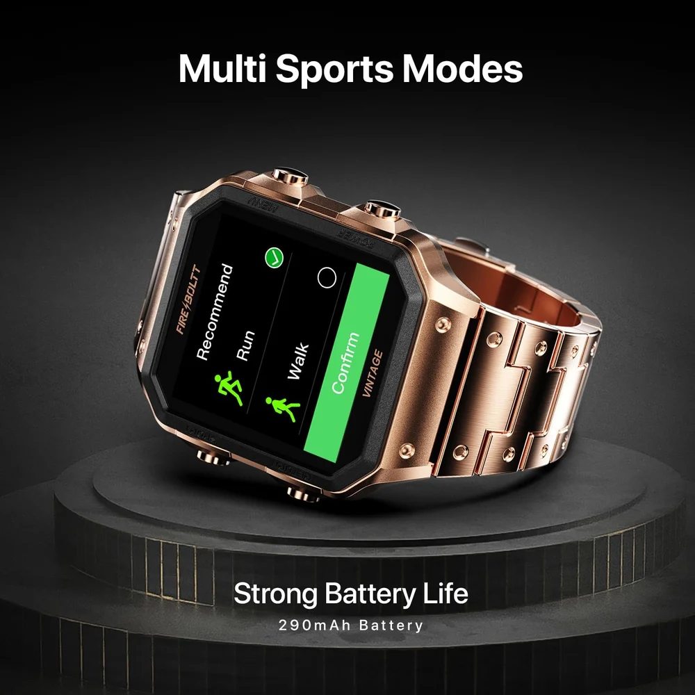 Fire-Boltt Vintage Smartwatch, Stainless Steel Design, Bluetooth Calling - 3