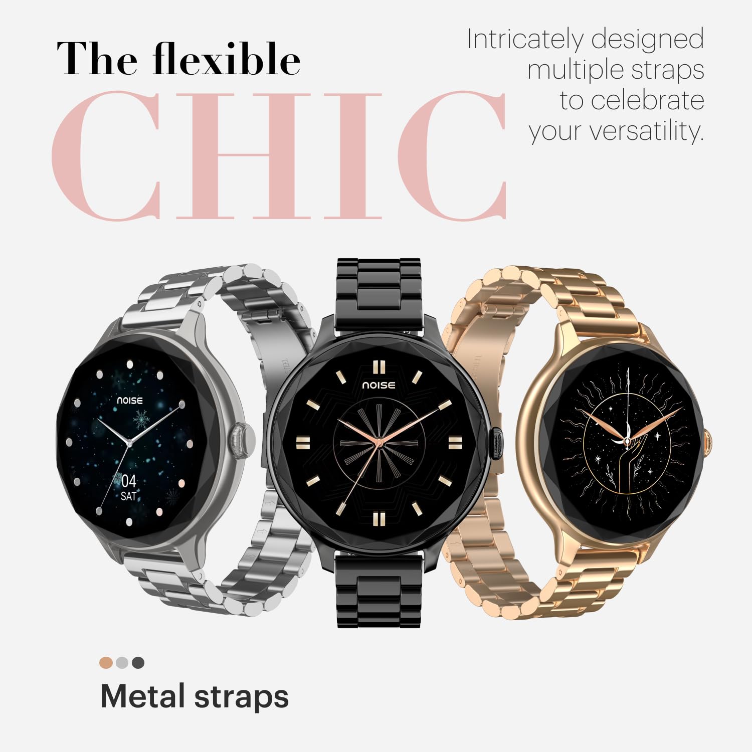Noise Diva Smartwatch for Women with Diamond Cut Dial, Glossy Metallic Finish, AMOLED Display - 3