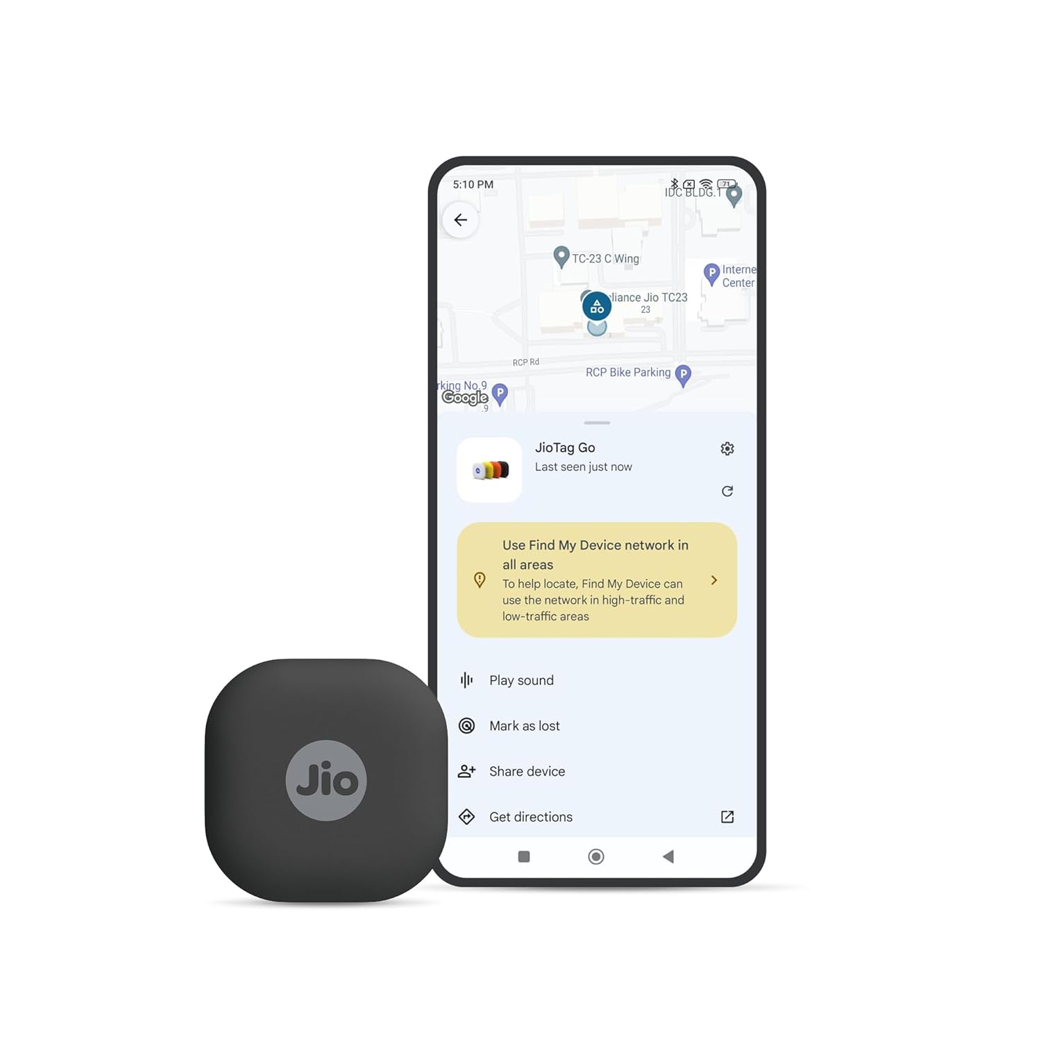 JioTag Go |India's First Android Tag | Google Find My Device Item Finder| Worldwide Tracking for Keys - 0