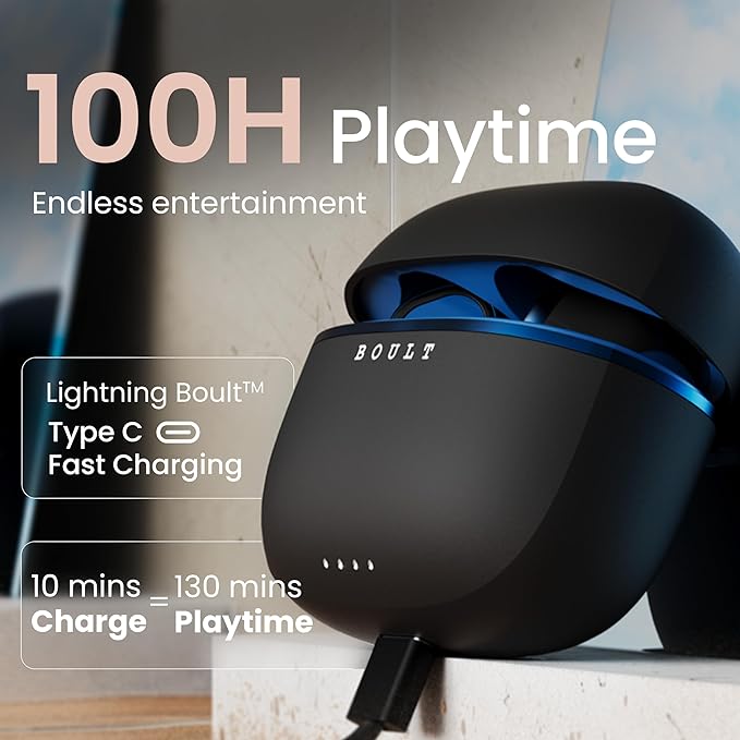 Boult Audio Curve Buds Pro with 100H Playtime, 4 Mics Clear Calling, 40ms Low Latency Gaming - 3