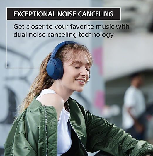 Sony WH-XB910N Extra Bass Noise Cancelling Bluetooth Wireless Over Ear Headphones with Alexa Voice Control, Fast Pair, 30Hr Battery - Black - 2