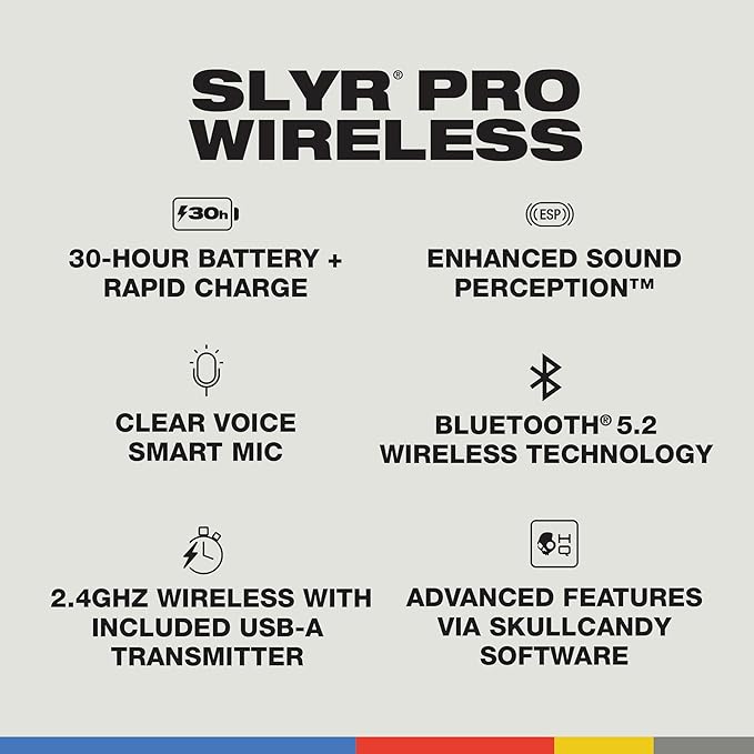 Skullcandy SLYR Pro Wireless Multi-Platform Over-Ear Gaming Headset with Ultra Low Latency - 1