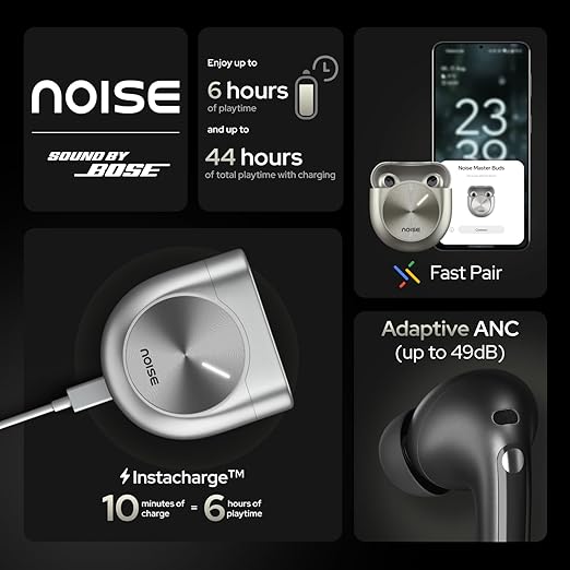 Noise Master Buds, Sound by Bose in-Ear Bluetooth Earbuds, Up to 49dB Adaptive ANC, LHDC 5.0 - 2