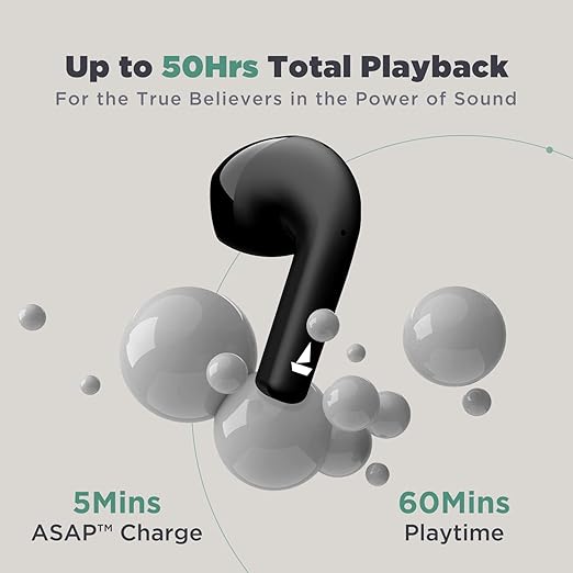 boAt Airdopes Atom 81 TWS in ear Earbuds with Upto 50H Playtime, Quad Mics Enx Tech, 13MM Drivers,Super Low Latency(50ms) - 2