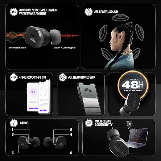 JBL Tune Buds 2 TWS, ANC Earbuds, 48Hr Playtime,Dual Connect, Ambient Aware, Relax Mode - 1