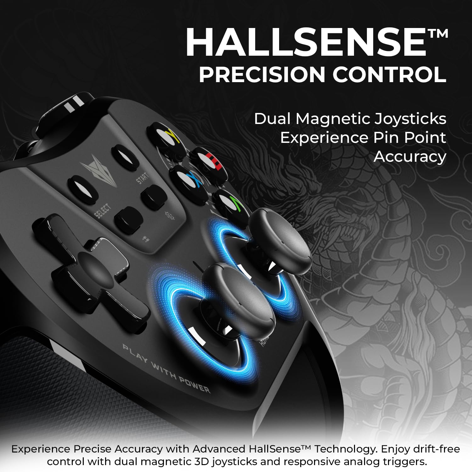 EvoFox One S Universal 3-Mode Wireless Gaming Controller, HallSense™ Precision Joysticks, Bluetooth 5.0 - 1