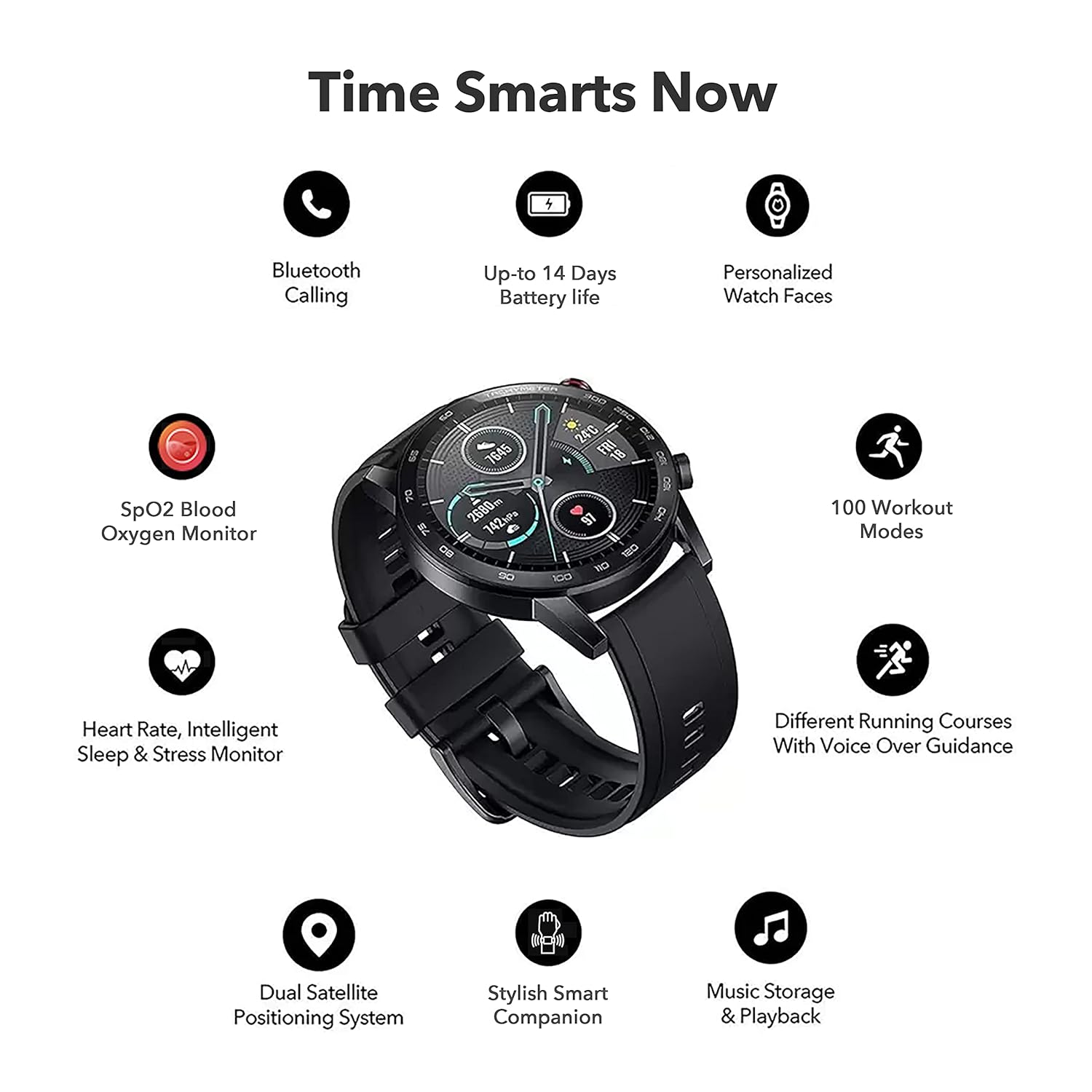 Honor Magic Watch 2 (46mm) BT Calling & Music Playback, 100 Workout Modes, AMOLED Touch Screen - 1